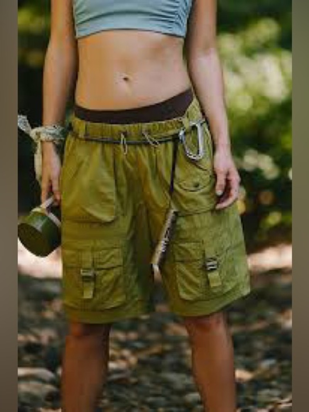 New FP Movement Free People March On Women's Cargo Utility Shorts sz S